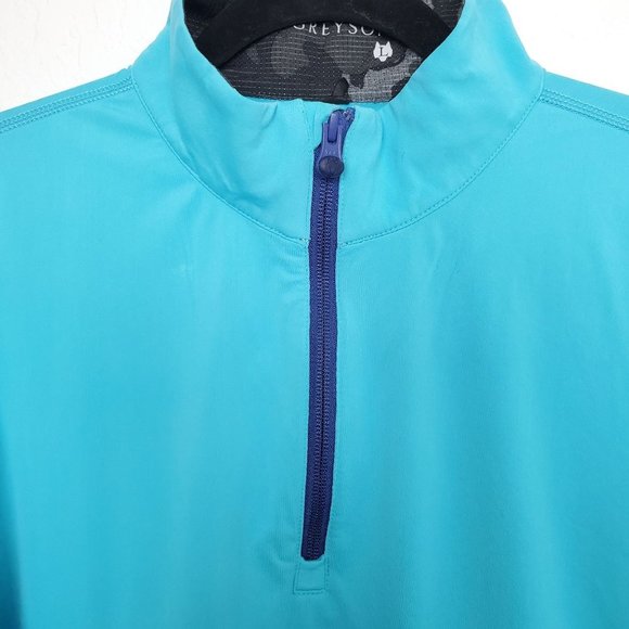 Greyson Tate Sweater Mens Size L Swordfish Blue 1/4 Quarter Zip Pullover Golf - Picture 2 of 10